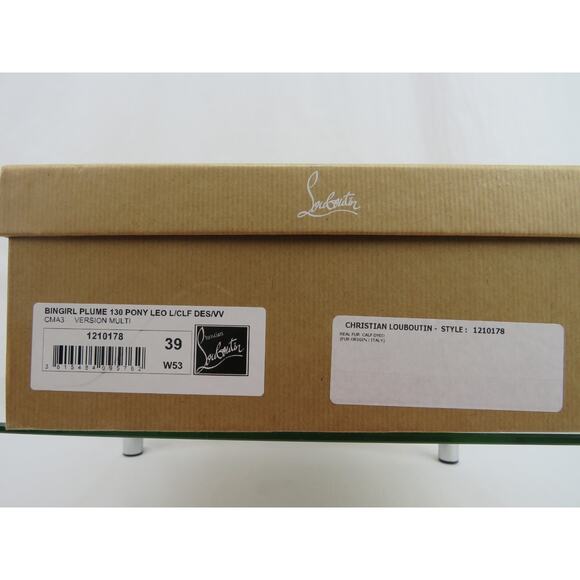 NIB LOUBOUTIN BINGIRL MULT 130 LEOPARD PONYHAIR STUDDED PLATFORM PUMPS 39 US 8.5 - Picture 14 of 14